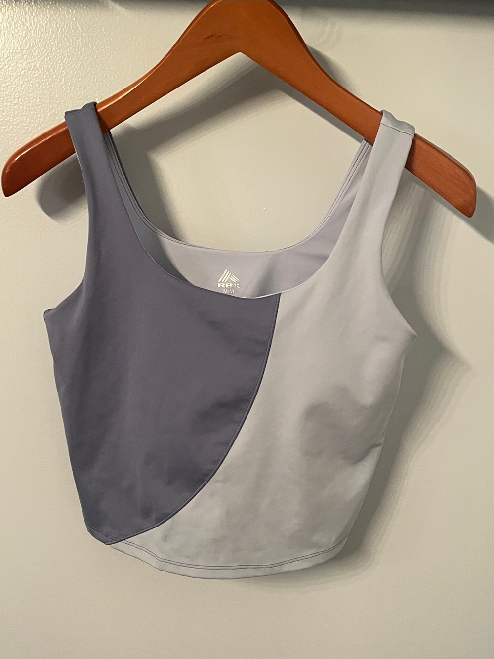 RBX matching set! Two-Tone Scoop Crop Sports Top and Leggings — blue & Light blu